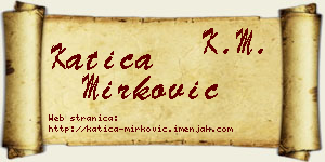 Katica Mirković vizit kartica